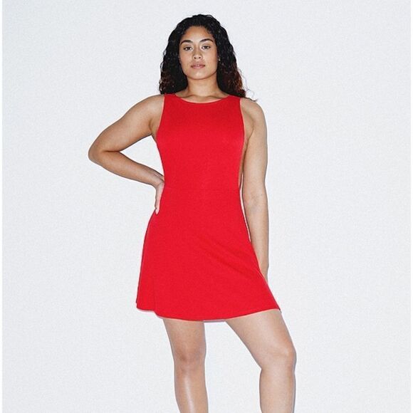 American Apparel Red Ponte Skater Dress - Picture 1 of 3